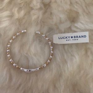 Silver and gold Lucky Brand cuff bracelet